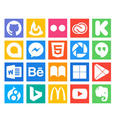 20 Social Media Icon Pack Including Apps