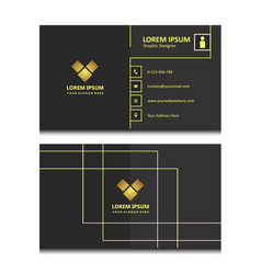 Gold Stripes Business Card Template