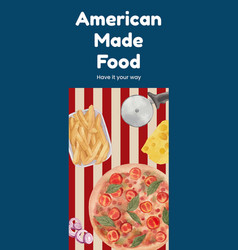 Infographic Template With American Fastfood