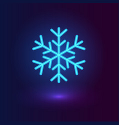 Neon Blue Snowflake Winter Icons On Dark