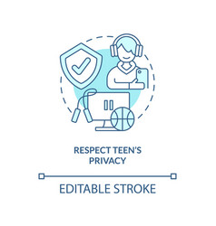 Respect Teen Privacy Turquoise Concept Icon