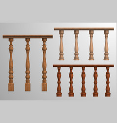 Wooden Banister Or Fencing Sections Set