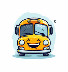 Cartoon School Bus Isolated On A White Background