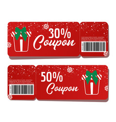 Coupon Template Christmas Discount In Red