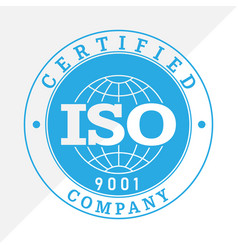 Iso 9001 Certification Stamp Flat Style Simple