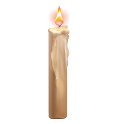 Lit Candle Mockup Realistic Wax Melting Effect