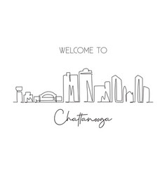 One Single Line Drawing Chattanooga City Skyline