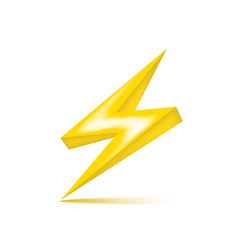 Bolt Lighting Yellow 3d Icon Realistic