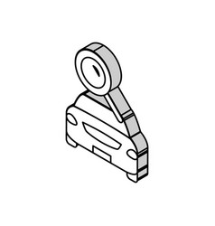 Car Search Magnifying Glass Isometric Icon