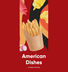 Infographic Template With American Fastfood