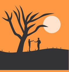 Man And Woman Silhouette Background