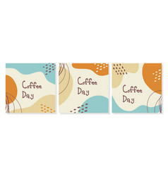 Posters Coffee Day Blue And Orange Background