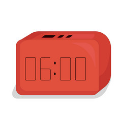 Red Electronic Clock Set At Six Oclock On A White