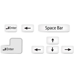 Set Keyboard Keysllustration On White Background