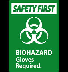 Biohazard Safety First Label Gloves