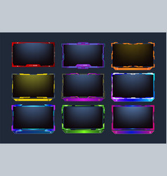 Futuristic Gaming Frame Border Bundle With Purple