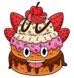 Ice Cream Donut Cartoon Colored Clipart