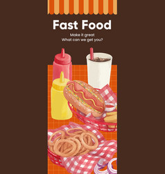 Infographic Template With American Fastfood