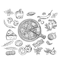 Italian Pizza Doodle Ingredients Pizzeria Food