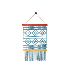 Macrame Wall Hanging Made Of Blue Cotton Cord