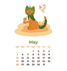 May 2024 Calendar Sheet With A Cute Cat