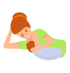 Breast Feeding Lactation Icon Cartoon Style