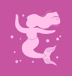 Flat Design Mermaid Silhouette