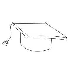 Isolated Colored Graduation Cap Kid Sketch