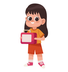 Student Girl With Lunch Box