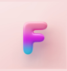 3d Colorful Gradient Letter F On A Light