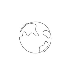 Continuous One Single Line Of Globe Earth