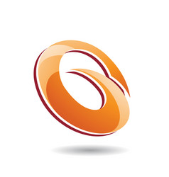 Orange Abstract Spiky Layered Oval Icon For