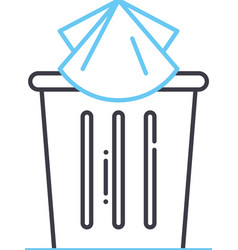 Throw Used Tissue Line Icon Outline Symbol