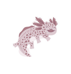 Cute Axolotl Funny Pink Mexican Salamander Flat