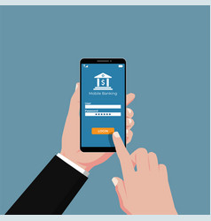 Hand Holding Mobile Banking Services