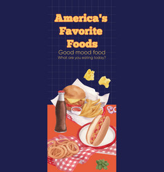 Infographic Template With American Fastfood