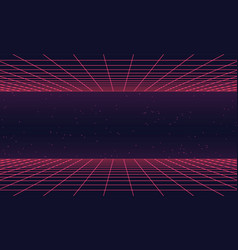 Retrofuturism Digital Grid 80s-90s Gaming Banner