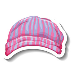 A Sticker Template With Pink Beanie Hat Isolated