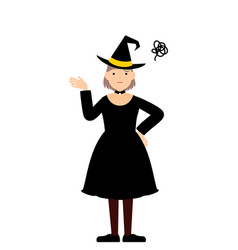 Halloween Costume Girl Dressed As A Witch Poses