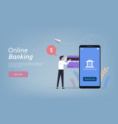 Landing Page Template Of Online Banking Concept