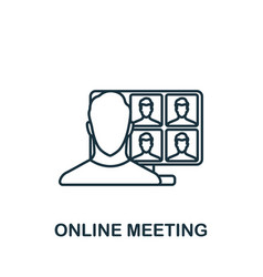 Online Meeting Icon Line Simple Quarantine Icon