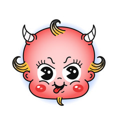 Funny Little Baby Demon Head Print For T Shirt