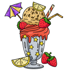 Ice Cream Shake Cartoon Colored Clipart