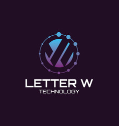 Technology W Letter Logo Image