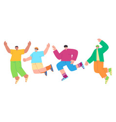 Friends Together Fun Jump Joy Cartoon Colorful