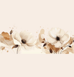 White Flowers Against Beige Background