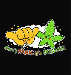 Shaka Gesture With Marijuana Joint And Weed Leaf