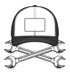 Baseball Cap With Business Truck Mechanic Wrench