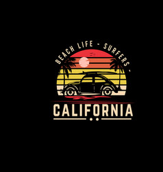 Beach Life Surfers California Color Orange