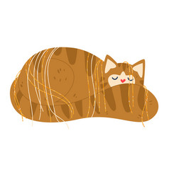 Christmas Fat Cat Sleep On Floor Cartoon